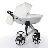 Універсальна коляска 2в1 Junama Mirror Satin 04, білий (J-MS-04) - Pampik - 3