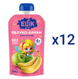 Пюре Elfik Magic Яблуко-Банан, 2400 г (12 шт. по 200 г) - Pampik