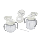 Набор Combi LakuMug 113469: поильник-непроливайка, 240 мл + поильник-непроливайка, 300 мл + дополнительная насадка (17601) - Pampik