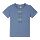 Футболка Garnamama Ukraine t-shirt Вишиванка 2025 146-152 Голубой (1051447.14177529) - Pampik