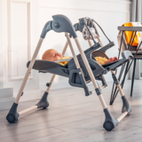 Стільчик для годування Lionelo Laurice Green Olive, з функцією гойдалки, оливковий - Pampik - 16