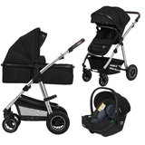 Универсальна коляска 3 в 1 Lionelo Amber Black Silver (AMBER BLACK SILVER) - Pampik