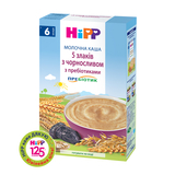 Молочна каша HiPP 5 злаків із чорносливом із пребіотиками, 250 г - Pampik