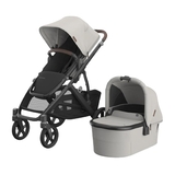 Універсальна коляска 2в1 Uppababy Vista V3 Savannah Pearl Gray Jacquard/Carbon Frame/Chestnut Leather (0303-VIS-EU- SAV ) - Pampik