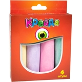 Крейда кольорова Strateg, велика, кругла, 4 шт. (50101) - Pampik