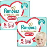 Набір підгузків-трусиків Pampers Premium Care Pants 5 (12-17 кг), 68 шт. (2 уп. по 34 шт.) - Pampik