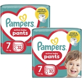 Набор подгузников-трусиков Pampers Active Baby Pants 7 (17+ кг), 64 шт. (2 уп. по 32 шт.) - Pampik