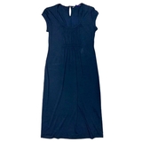 Платье Queen Mum со складками и отделкой из репсовой ленты, р.50, синий (3114.4642/7143) - Pampik