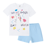 Светящаяся пижама Garnamama Neon PG Summer 134 Белый Голубой (817218.9877332) - Pampik