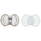 Силіконова ортодонтична пустушка Nuvita Air55 Explorer Зебра та Пінгвін, 0+ міс., 2 шт. (NV7066N) - Pampik