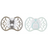 Силиконовая симметричная пустышка Nuvita Air55 Explorer Зебра и Пингвин, 0+ мес., 2 шт. (NV7067N) - Pampik