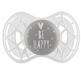 Силіконова ортодонтична пустушка Nuvita Air55 Cool Be Happy, 6-12 міс., сірий (NV7084PG) - Pampik