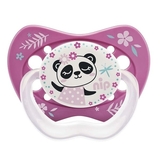 Силиконовая пустышка Nip Замечательная жизнь №3 Панда и Лошадка, ортодонтическая, 16-32 мес., 2 шт., фиолетовый с розовым (31303) - Pampik - 3
