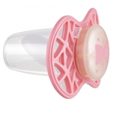 Силіконова ортодонтична пустушка Nuvita Air55 Cool Бант, світиться в темряві, 6-12 міс., рожевий (NV7084GF) - Pampik - 2