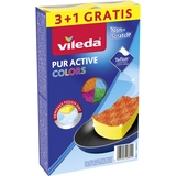Губки кухонные для тефлона Vileda PurActive Color, 4 шт. - Pampik