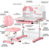 Комплект меблів (стіл + стільчик + полиця) Mealux Octo Pink (арт. BD-33 PN) - Pampik - 2