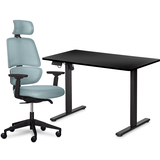 Mealux PowerDesk Lite Black + Leo Air Grey Blue Set (арт. EVO-201 Lite B/B +Y 546 KBGL) - Pampik
