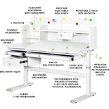 Дитячий стіл Evo-kids TH-360 Plus Grey (арт. TH-360 WG/G Plus) - Pampik - 2