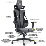 Геймерське крісло Cyberlux V8 Fabric Grey (арт. GM-V8 FG) - Pampik - 5