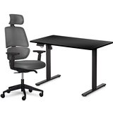 Mealux PowerDesk Lite Black + Leo Air Plus Grey set (art. EVO-201 Lite B/B +Y 546 KBG) - Pampik