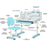 Комплект меблів (стіл + стілець + полиця) Mealux BD-29 Panda XL Blue (арт. BD-29 BL) - Pampik - 2