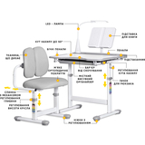 Комплект меблів Evo-kids (стіл+стілець+полиця+лампа) BD-23 G - Pampik - 2