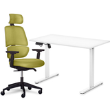 Комплект Mealux PowerDesk Lite White + Leo Air Plus Green (арт. EVO-201 Lite W/W+Y 546 KZ) - Pampik