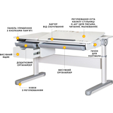 Детский стол Mealux Milton Electro lite Grey (арт. BD-730 WG lite) - Pampik - 2