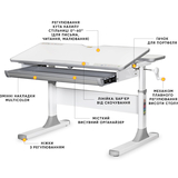 Дитячий стіл Mealux Edmonton Multicolor G Lite (арт. BD-610 W/MC + G Lite) - Pampik - 2