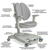 Дитяче крісло Mealux Supra Duo Plus Grey (арт.Y-116 G) - Pampik - 2
