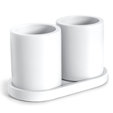 Набір з двох стаканів-органайзерів Cute Long White - Pampik