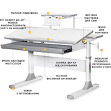 Детский стол Mealux Edmonton Multicolor G с полкой S50 (арт. BD-610 W/MC + G+ S50 WG) - Pampik - 2