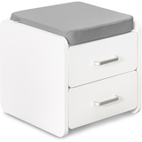 Тумбочка Mealux BD-C3 G біла / подушка сіра однотонна - Pampik