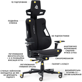 Геймерське крісло Cyberlux V10 Fabric Black (арт. GM-V10 FB) - Pampik - 4