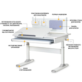 Дитячий стіл ErgoKids TH-325 Grey (арт.TH-325 W/G) - Pampik - 2
