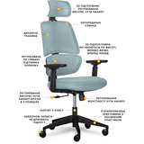 Кресло Mealux Leo Air Grey/Blue (арт.Y-543 KBGL) - Pampik - 2