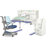 Комплект (L) Mealux Montreal 2 Blue (парта+кресло+тумба) (арт. BD-670_2WG + Полка +Y-1030+C-12 BLUE) - Pampik - 2