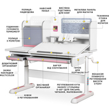 Дитячий стіл Mealux Winnipeg Multicolor WG + PN (арт.BD-630 WG + PN Multicolor) - Pampik - 2