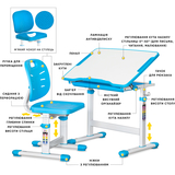 Комплект Evo-kids (стіл+стілець) Evo-06 Plus Blue (арт. Evo-06 Plus BL) - Pampik - 2