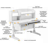 Дитячий стіл ErgoKids Romana W Multicolor (арт. Evo-70 W/MC) - Pampik - 4