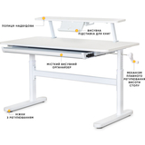 Дитячий стіл Evo-Kids TH-215 з полицею S50 XL White (арт.TH-215 W + BD-S50 XL) - Pampik - 2