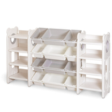 Стеллаж для книг и игрушек Mealux Oliver (арт. KD-E028 White/Grey) - Pampik