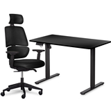 Комплект Mealux PowerDesk Lite Black + Leo Air Plus Black (арт. EVO-201 Lite B/B +Y 546 KB) - Pampik