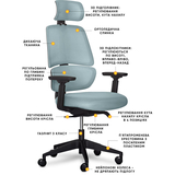 Крісло Mealux Leo Air Plus Grey / Blue (арт.Y-546 KBGL) - Pampik - 2