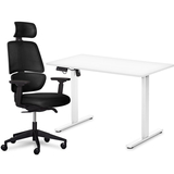 Комплект Mealux PowerDesk Lite Black + Leo Air Plus Black (арт. EVO-201 Lite W/W +Y 546 KB) - Pampik