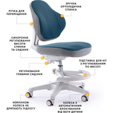 Дитяче крісло Evo-Kids Mio Classic Dark blue (арт.Y-405 DB) - Pampik - 2