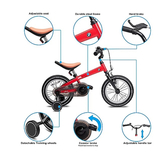 Велосипед двухколесный Rastar BMW, со вспомогательными колесами, 4+, до 45 кг, красный (RSZ1405RR/36669) - Pampik - 5