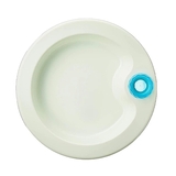 Тарілка глибока пластмасова Reer з нековзним дном і водяним підігрівом, діаметр 21 см, біло-блакитний (74168/24763) - Pampik - 2