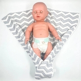 Пелюшка фланелева NL Baby, 80х80 см, біло-сірий (0000/32691) - Pampik - 8