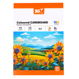 Картон цветной Yes Orange Line А4, односторонний, папка, 10 листов (954895) - Pampik